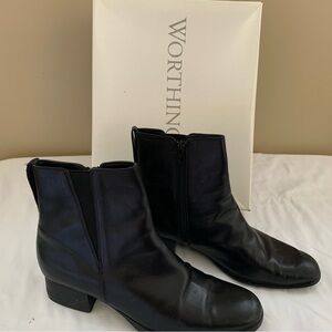 Worthington Black Leather Ankle Boots